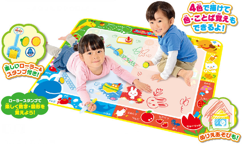 スイスイおえかき カラフルシート ローラー&スタンプセット