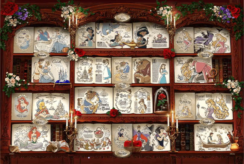 パズルデコレーションコラージュ Bookshelf / Disney Princess