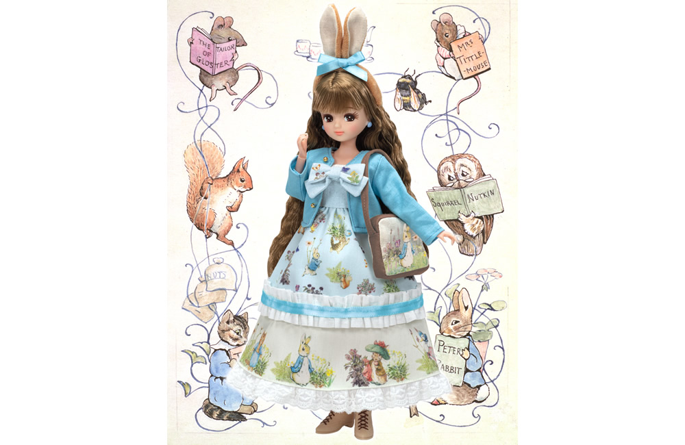 フォトジェニックリカ　ピーターラビット™スタイル 【メーカー】タカラトミー 【価格】9,900円（税込） 【対象年齢】8歳～ 【内容】人形（ネオリカボディ）, ドレス, 上着, カチューシャ, バッグ, 絵本（紙小物）, ショーツ, イヤリング, クツ, スタンド 【発売日】2026年7月4日（土）